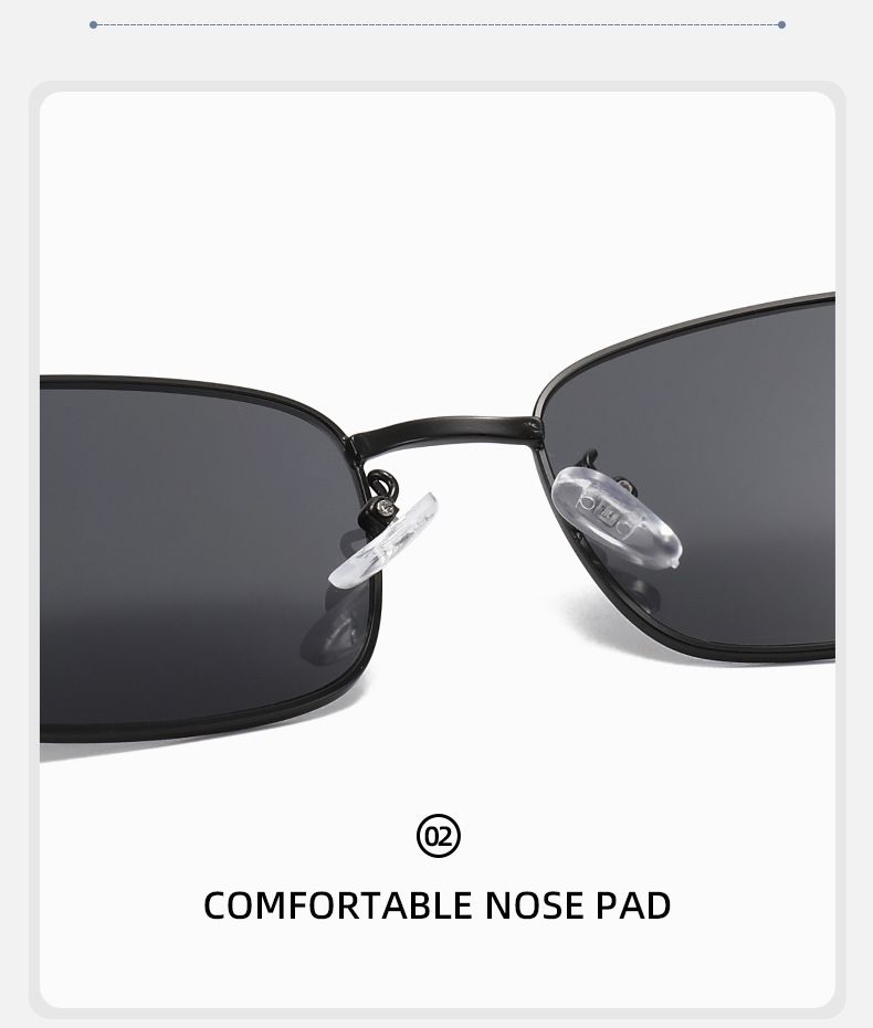 New Retro Metal Ultra Light Square Frame Anti Ultraviolet Sunglasses Small Face Personality Driving Sunglasses_voghion.com