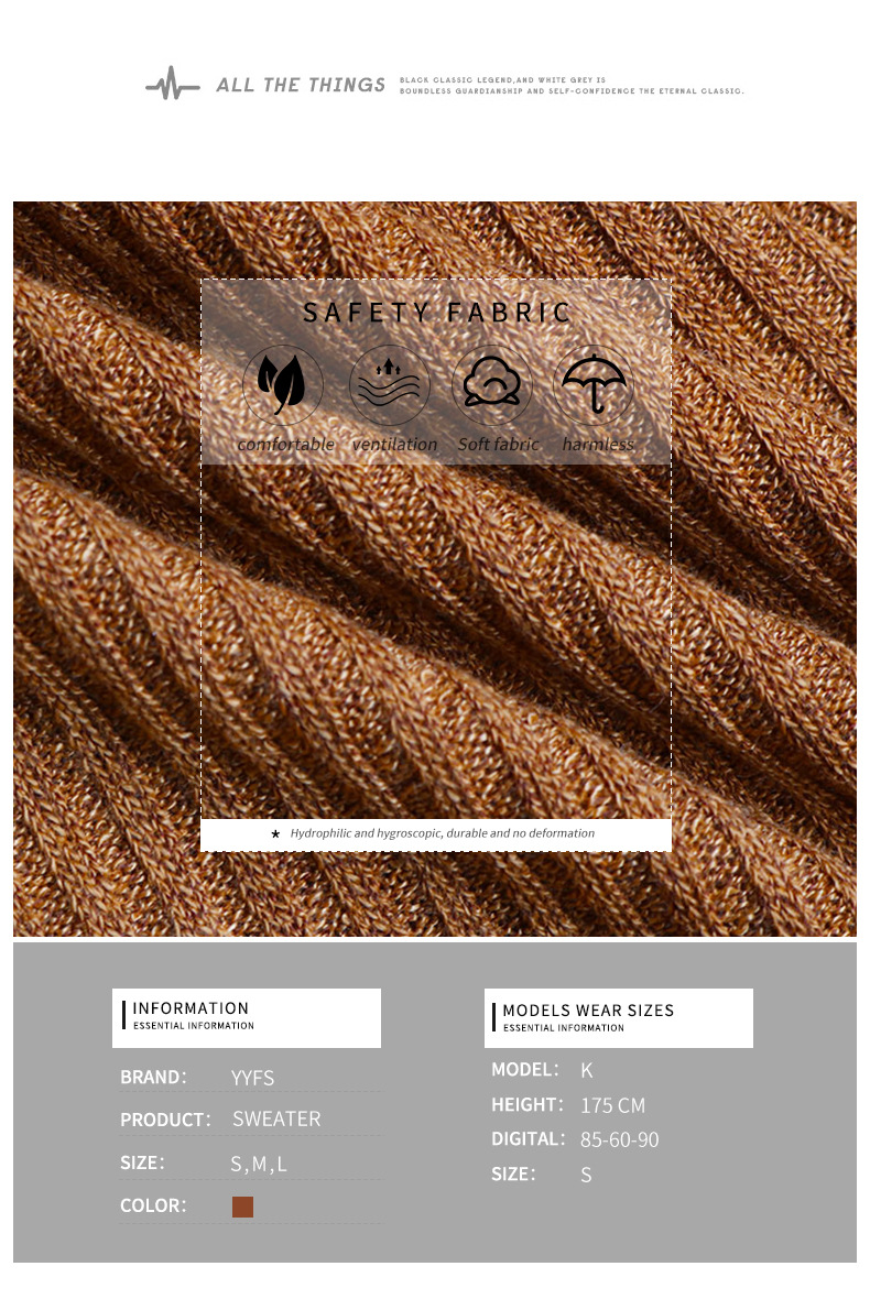 Pullover maglione a righe decorative con bottoni in tinta unita_voghion.com
