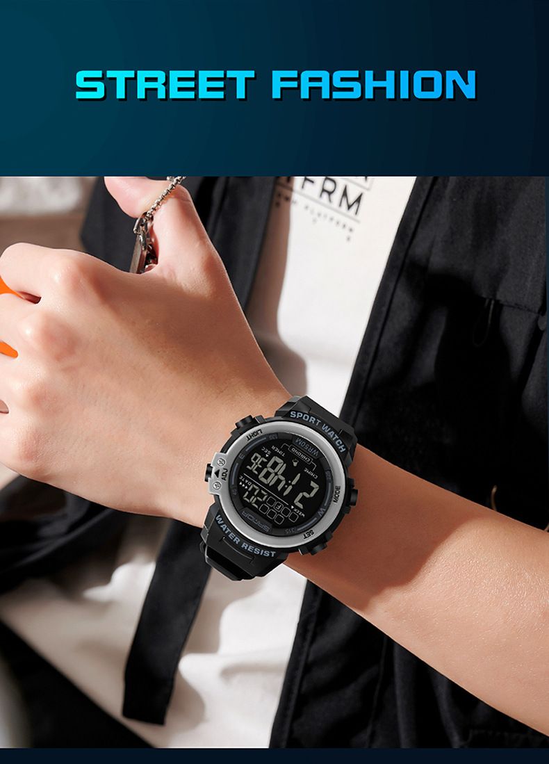 Digital Sports Watch – Multi-Function, 30M Waterproof, LED Backlight, TPU Strap – Trendy Unisex Design Luminous Student Watch_voghion.com