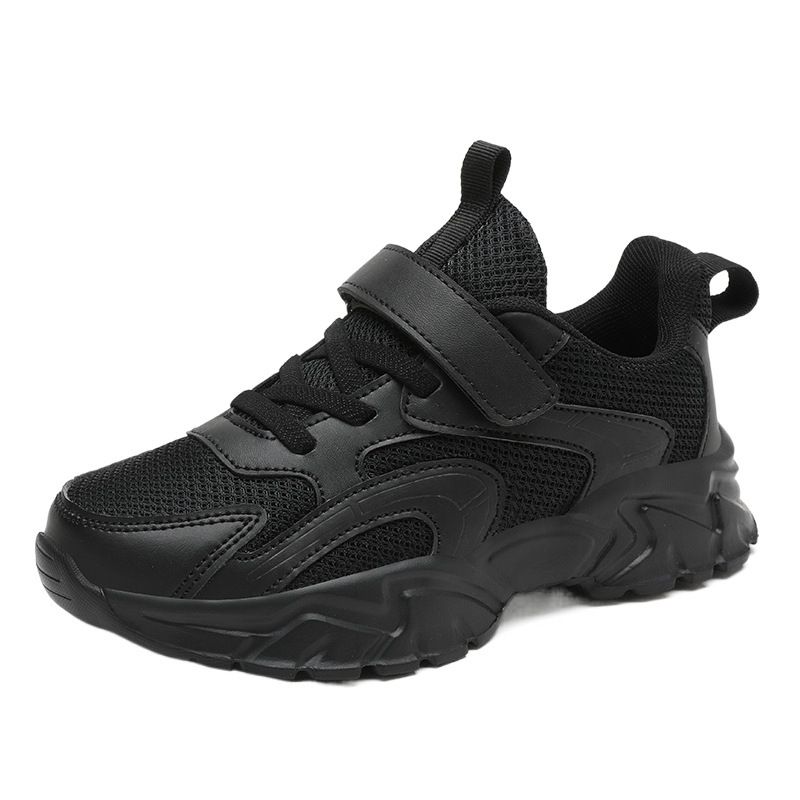 897 Four Seasons Performance Lightweight Sports Boys' Tennis Girls' Leather Children's White Shoes, Black Shoes_voghion.com