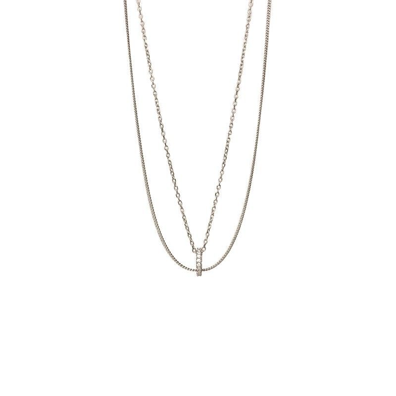 High-Value Double-Layer Circle For Women, Niche Design Choker, Imple Ins Tyle, Minimalist Clavicle Chain Necklace_voghion.com