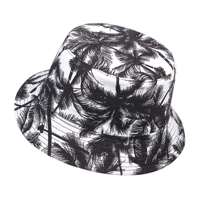 Pescatore bifacciale con albero di cocco per uomo e donna Protezione solare estiva Versione coreana Moda studentesca Tendenza casual_voghion.com