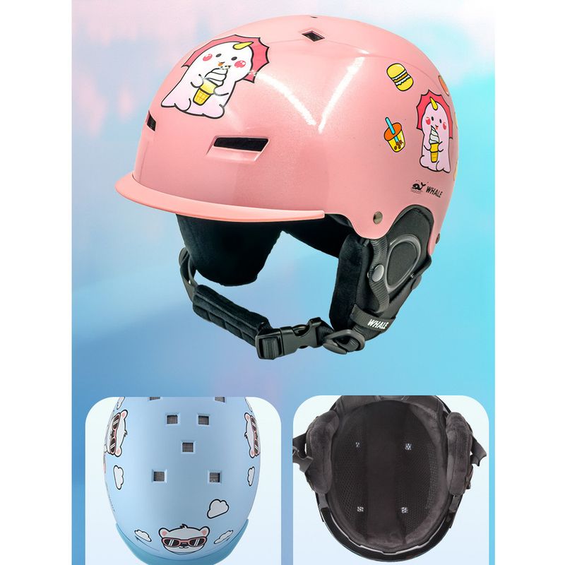 Attrezzatura di sicurezza per bambini Whale per ragazzi e ragazze, casco anticollisione caldo, attrezzatura da snowboard, cappello da sci_voghion.com