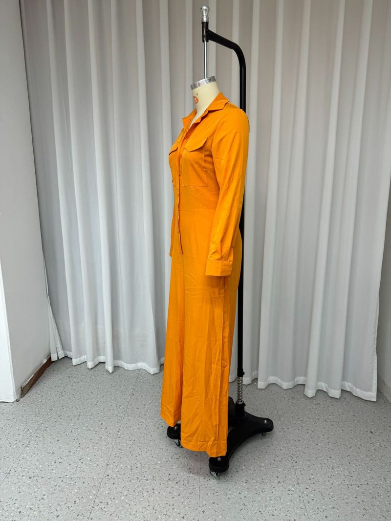 Kadın Giyim Kadın Tulum Sonbahar Yeni Moda Yaka Rahat Düz Renk Tulum_voghion.com