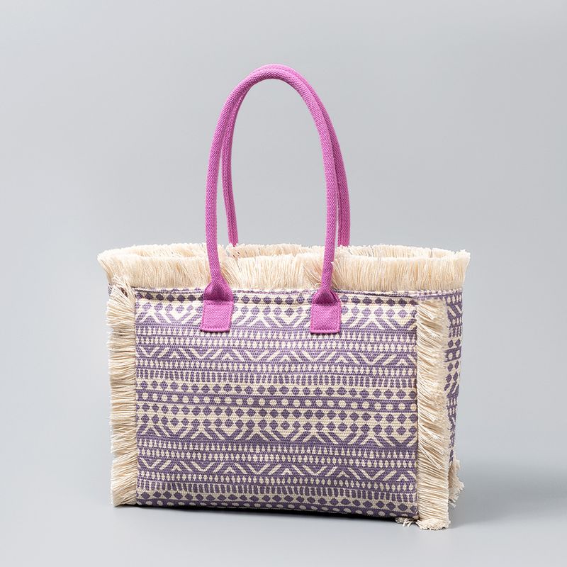 Tote Bohemian Schulter Reißverschluss Handtasche Große Kapazität Canvas Tasche für Frauen Sommer_voghion.com