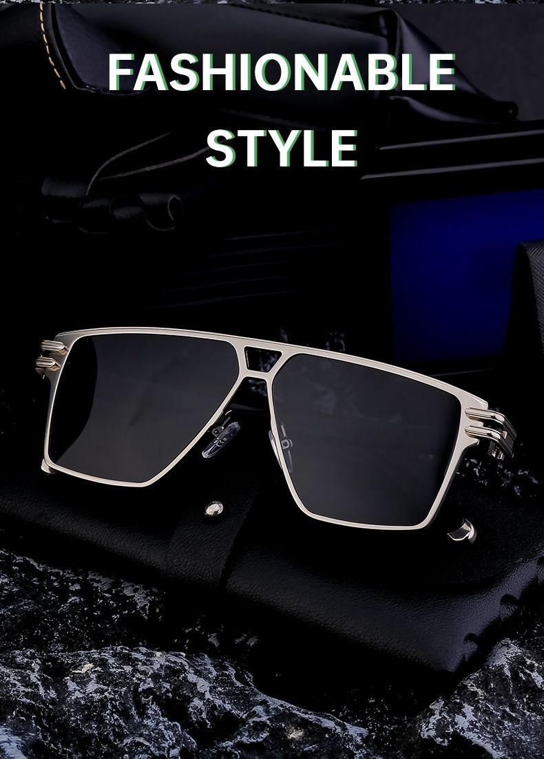 Stylové sluneční brýle s hranatým rámem pro muže Vintage vysoce kvalitní sluneční brýle pro muže_voghion.com