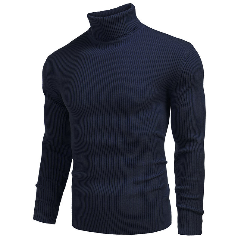 Nouveau hiver col roulé épais hommes chandails décontracté col roulé couleur unie qualité chaud mince col roulé chandails pull hommes_voghion.com