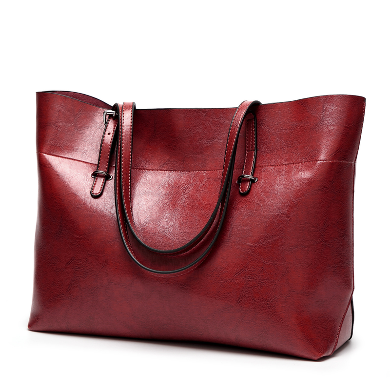 Borsa a tracolla monospalla casual da donna in pelle cerata e oliata, nuova moda_voghion.com