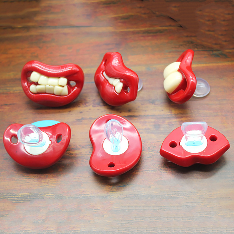 Funny Lips Teeth Toddler Baby Silicone Dummy Soother Teething Sleep Pacifier_voghion.com