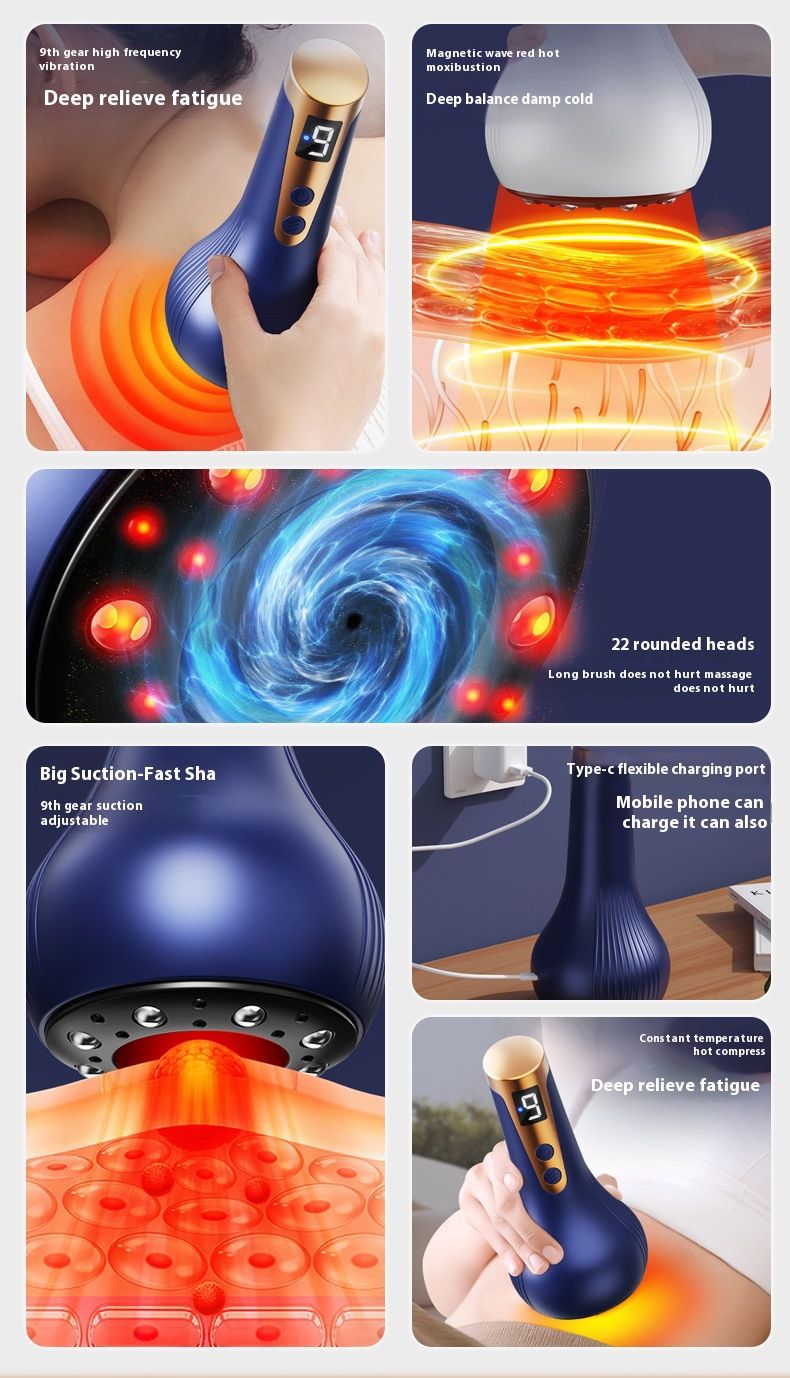 Intelligent Electric Massage And Scraping Device For Full Body Massage, With Strong Suction And Painless Second Scraping And Easy Cupping Massage_voghion.com