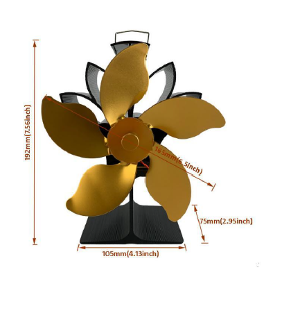 Ventilateur de cheminée, lotus grand chauffage en forme de I à 5 feuilles, sans pollution et sans bruit-LT413_voghion.com