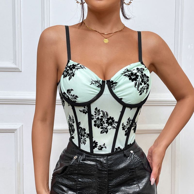 Gilet di fascia alta ricamato in pelle scamosciata con cintura in acciaio a lisca di pesce con anello in acciaio a taglio basso a V profondo_voghion.com