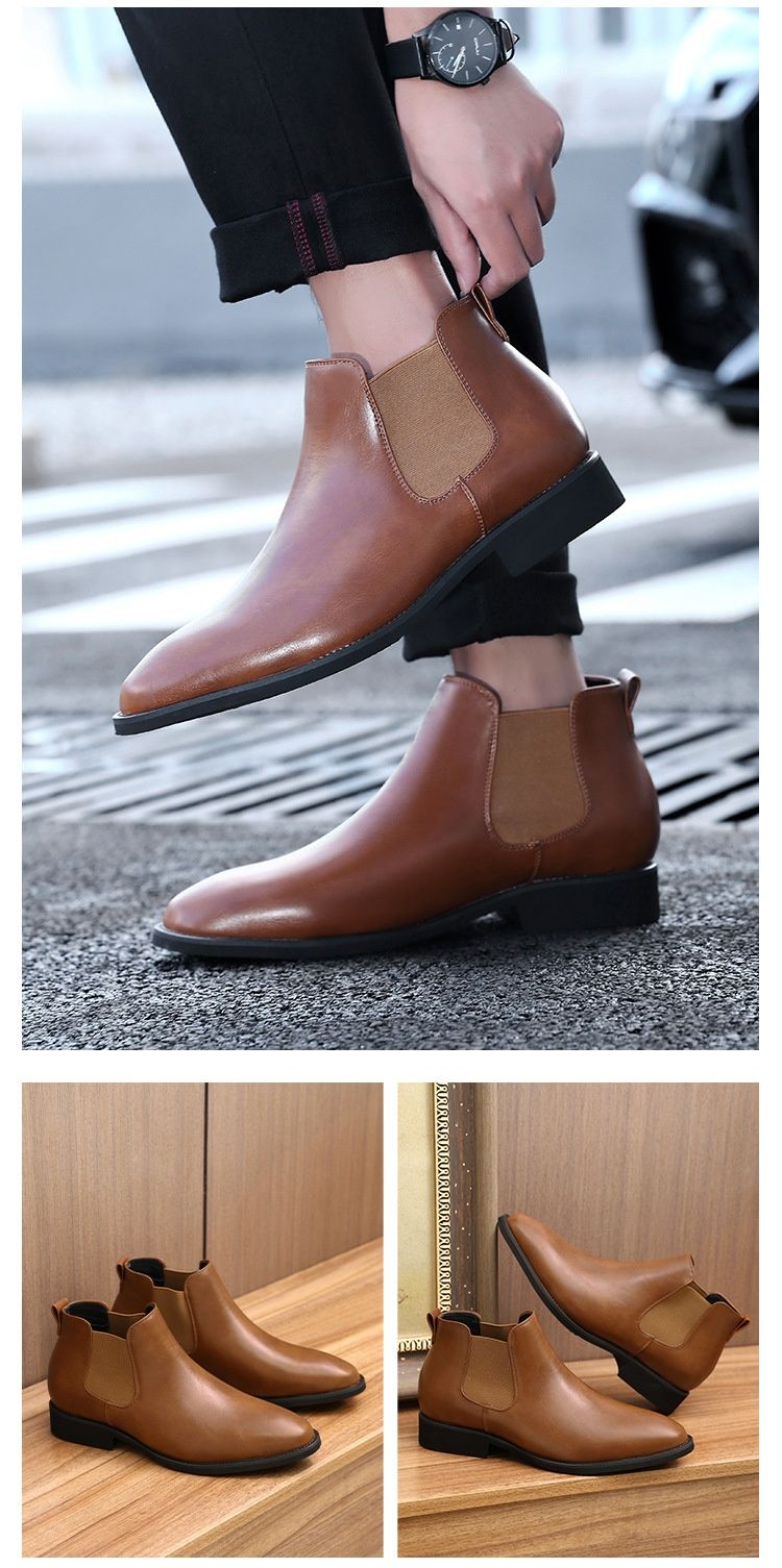 Voyage 25870 Stivali da uomo in pelle Martin a punta retrò britannici di grandi dimensioni, spedizione gratuita_voghion.com