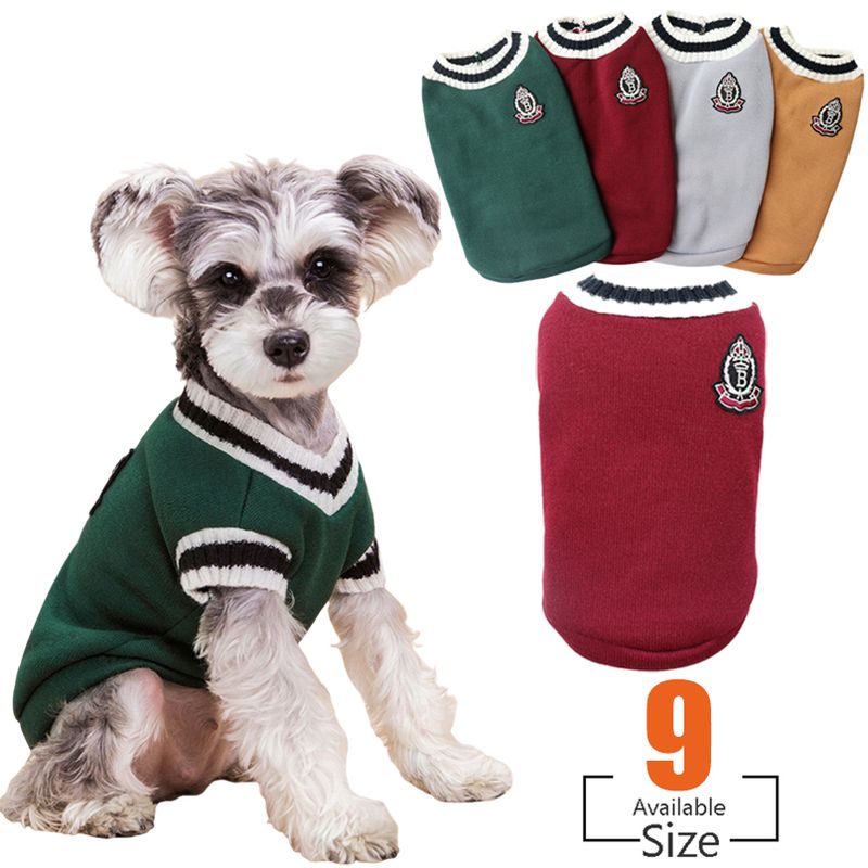 XS-5XL Student Style Clothing Small And Large Dogs, Warm Sweater, Vest For Puppies, French Bulldog, Yorkie, Chihuahua, By PawParty Store_voghion.com
