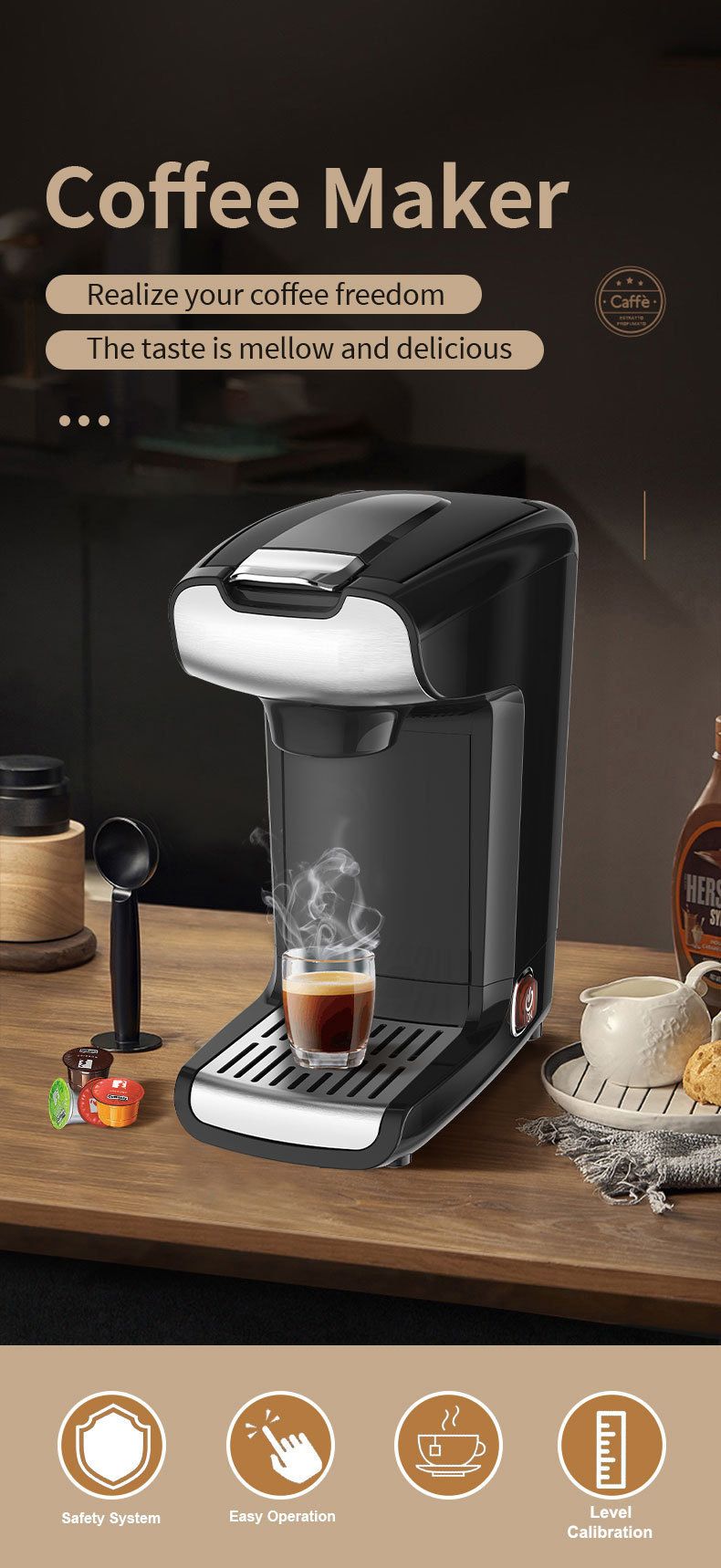 300ML Household Single Cup Capsule Electric Small Machine Espresso Drip Coffee_voghion.com