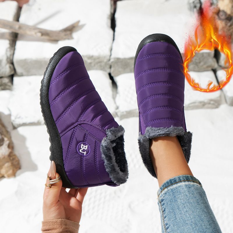 Women's Slip-On Winter Snow Boots - Waterproof, Lightweight & Warm, Indoor/Outdoor Cozy Fleece Lined Boots For Women & Couples_voghion.com