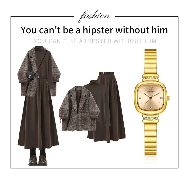 Elegant Square Women's Watch With Diamond Accents, Waterproof Quartz Movement, Stainless Steel Strap, Light Luxury Design For Casual And Formal Wear_voghion.com