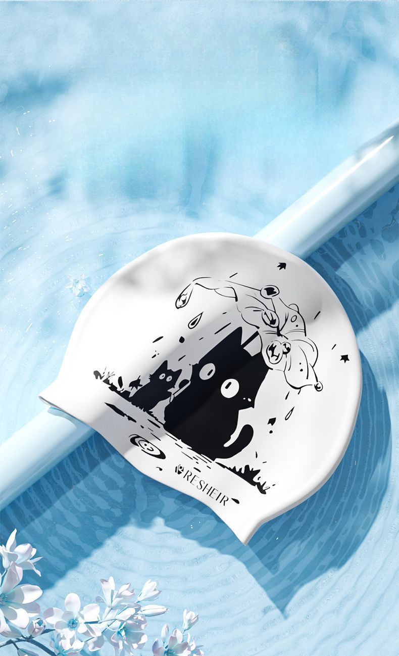 Kappe für Männer und Frauen, Silikon, nicht einschnürend, langes Haar, bequem, wasserdicht, Ohrenschutz, großer Kopf für Erwachsene_voghion.com