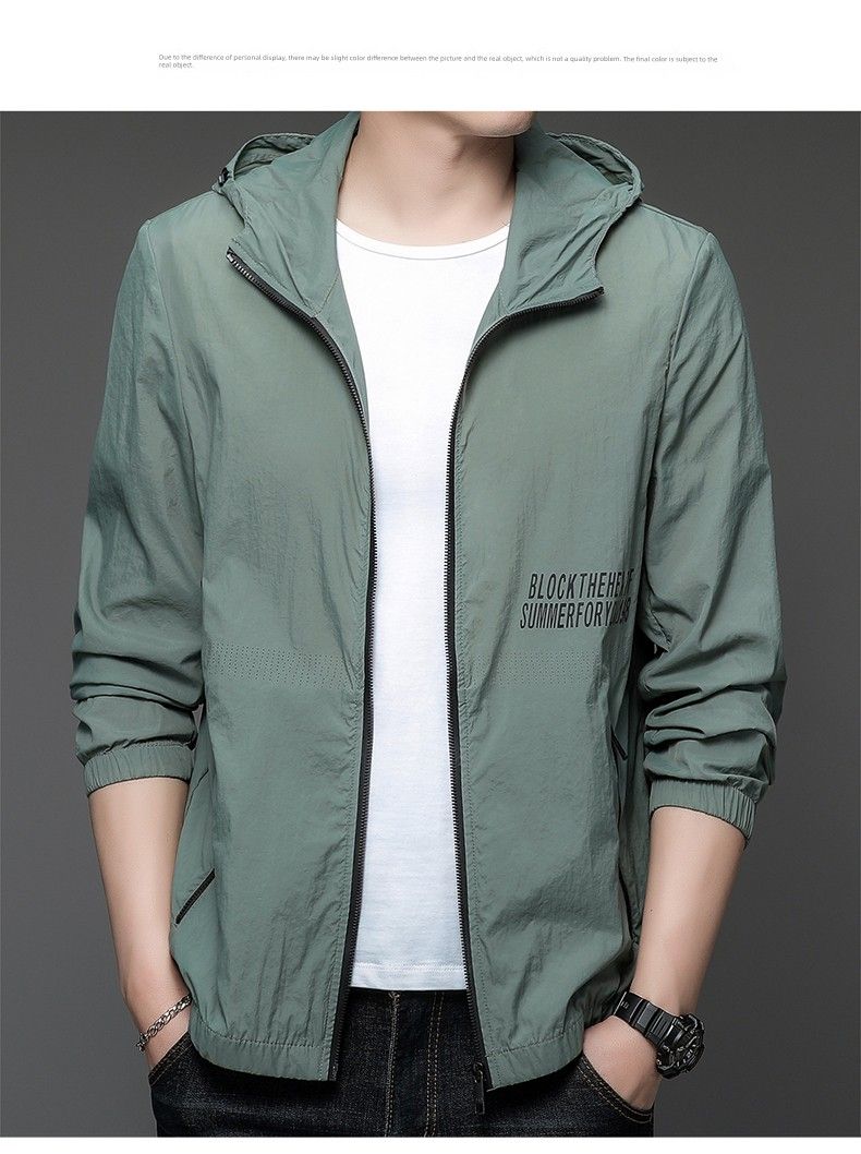 Pu Sen Paul Summer Thin Ice Silk Hooded Sun-Proof Top_voghion.com