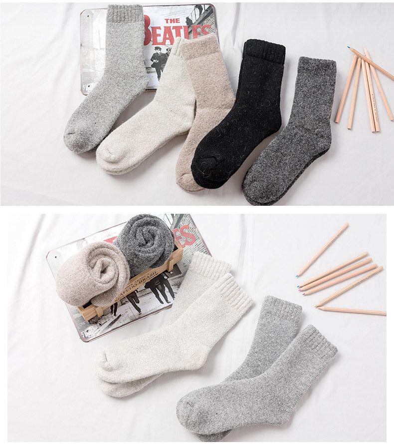 Cold resistant minus 40 thick wool socks, mid tube, men's and women's styles, winter travel, skiing, warm socks in_voghion.com