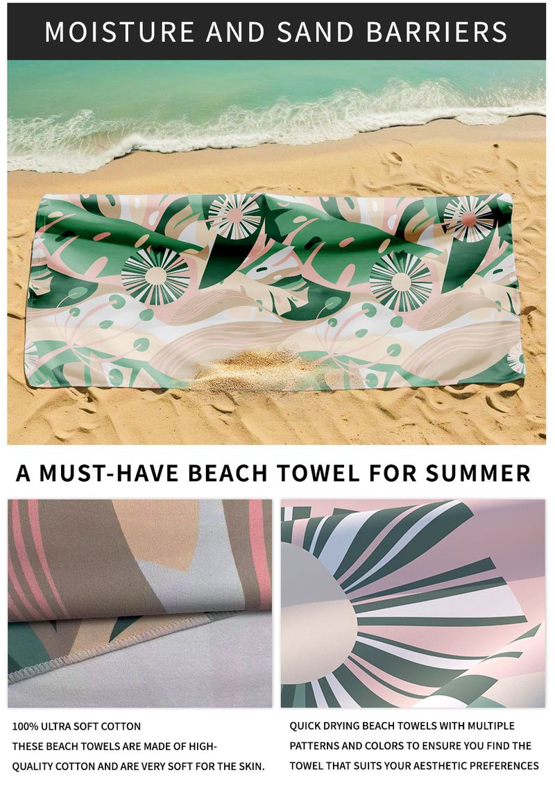 Double-Sided Flannel Beach Towel - Quick Dry & UV Protection_voghion.com