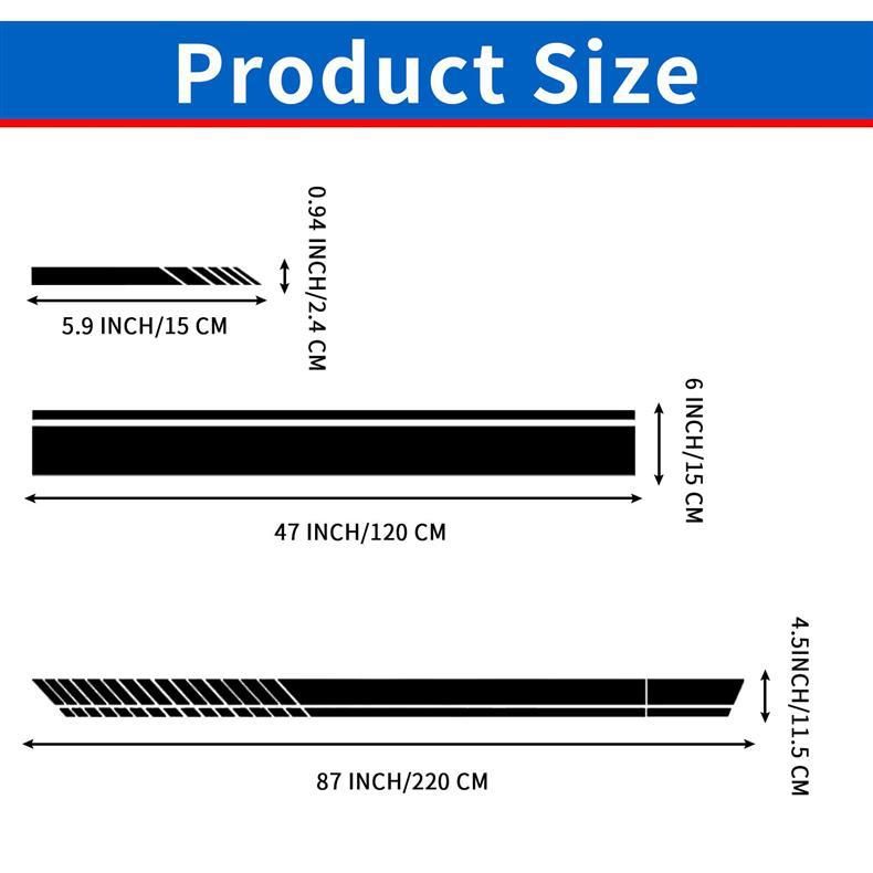 Body Waistline Side Skirt Stripes Hood Rearview Mirror Full Car Decal Stickers_voghion.com