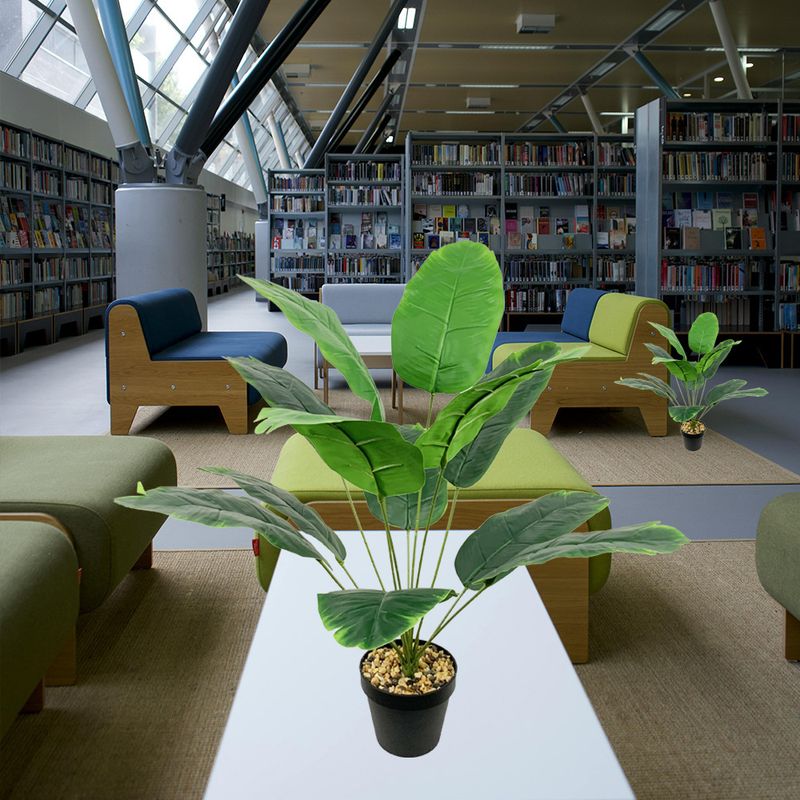 Kunstmatige bananenbladplant met 9/12/18/24 bladeren, geschikt voor het decoreren van vloeren in woonkamers en slaapkamers - zonder pot._voghion.com