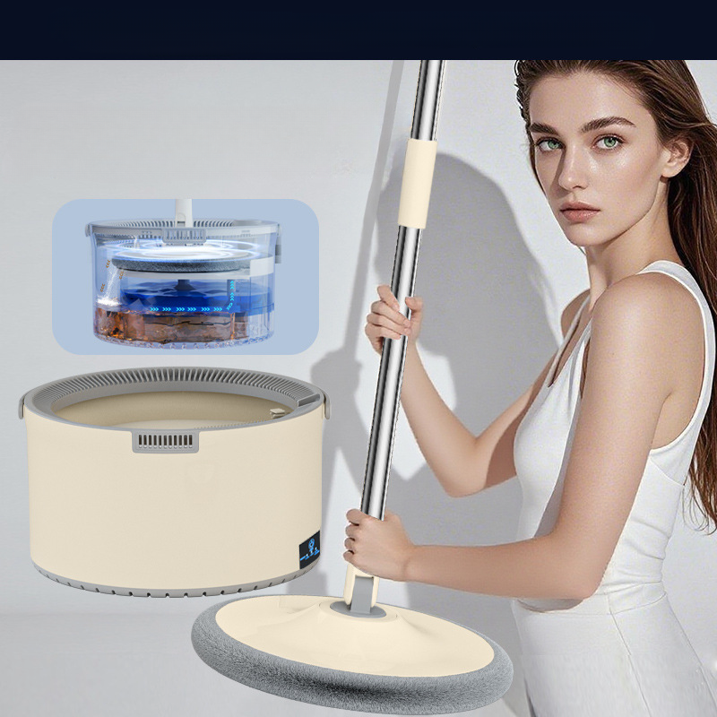 Lazy Hands-Free Dirty Water Separation Dehydrating Household Rechargeable Rotating Mopping Fully Automatic Electric Mop_voghion.com