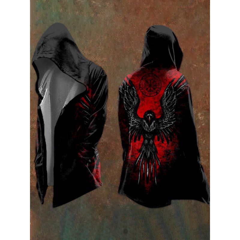 Abstract Universe Spring And Autumn Digital Print Loose Hooded Sweatshirt Men's Cardigan Jacket_voghion.com