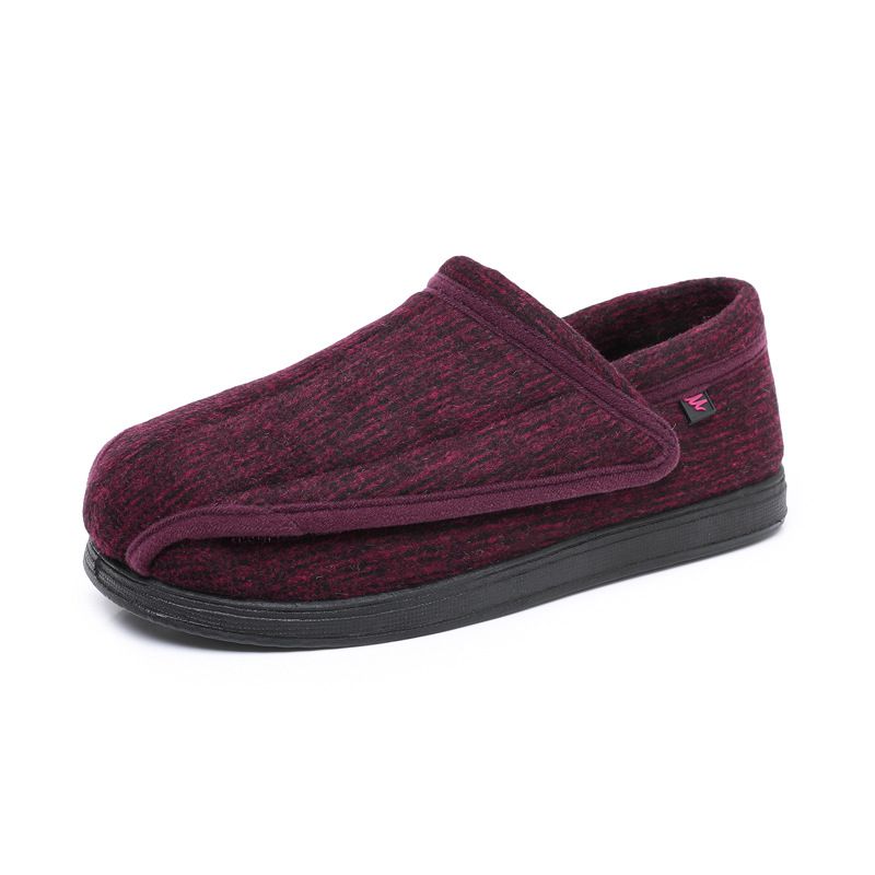 Ziwa Ge Winter New Warm Fleece-Lined Thickened Cloth Widened Velcro Shoe Top Openable Comfortable Cotton Shoes_voghion.com