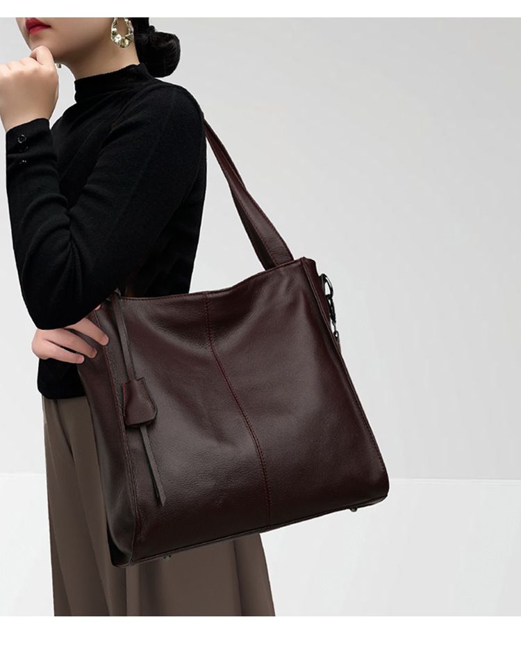 Vera pelle per le donne nel 2023, nuova borsa da viaggio a secchiello di grande capacità, tracolla larga, borsa a tracolla monospalla_voghion.com