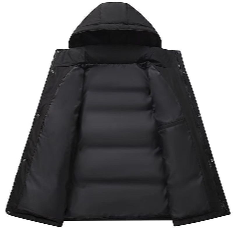 Winter Down Jacket – 550FP White Duck Feather Hooded Parka, Thickened Loose Fit Coat For Extreme Cold (-20°C), Water-Resistant Polyester Shell_voghion.com