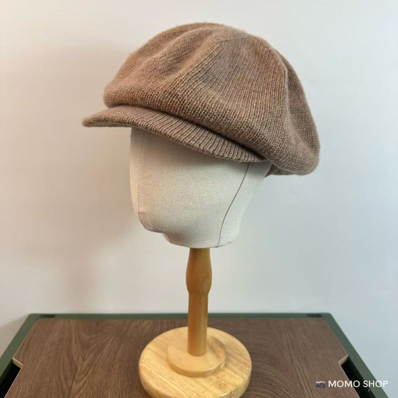 Beret Makes Face Look Smaller French Style Large Head Circumference Solid Color Versatile Warm Newsboy Hat Autumn Winter_voghion.com