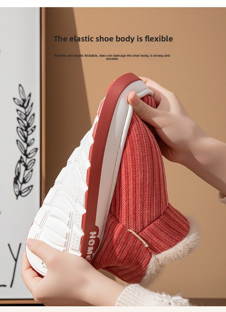 Stivali da neve da donna con suola spessa, nuovo stile invernale, foderati in pile, spessi, caldi, chiusi sul retro, pantofole in cotone, adatti_voghion.com