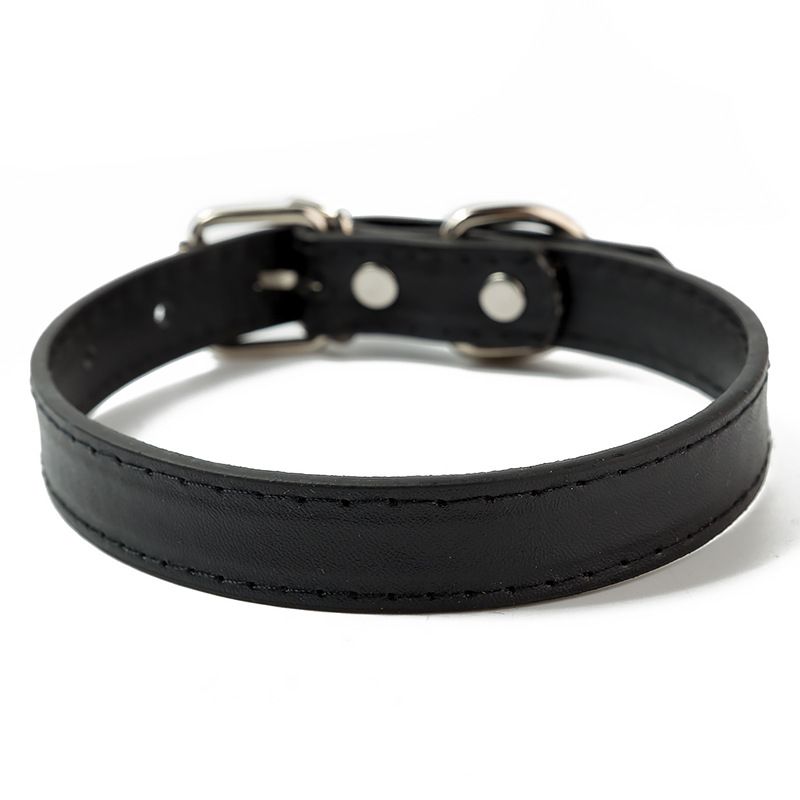 PU Leather Flat Adjustable Multi-color Dog Collar Yiwu Pet Supplies Factory_voghion.com