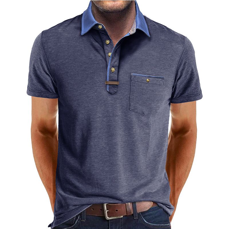 Grenzüberschreitende Sommer europäischen und amerikanischen Herren Kurzarm Revers T-Shirt, Außenhandel Herren Polo Shirt Casual Top Großhandel_voghion.com