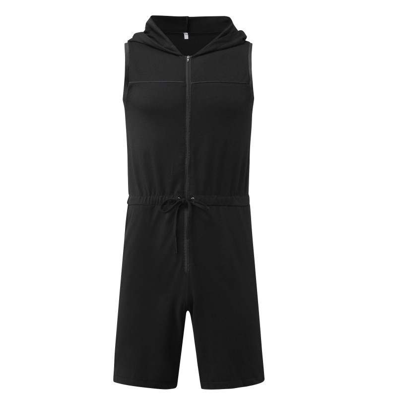 Man's clothing Casual jumpsuit Men wear a sport sexy jumpsuit over a hoodie_voghion.com