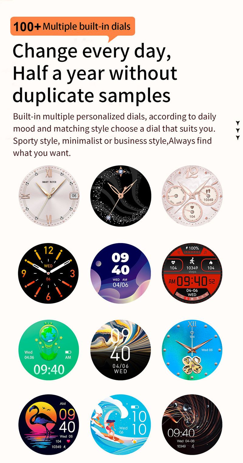 Smart Fashion Watch For Women Heart Rate Sleep Monitoring Multi Function Waterproof Pedometer Sports Watch_voghion.com