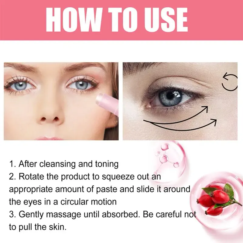 Rose Hyaluronic Acid Eye Cream Stick Moisturizing Anti-aging Firming Eye Eye Dark Firming Circles Moisturizing Remove Bags_voghion.com