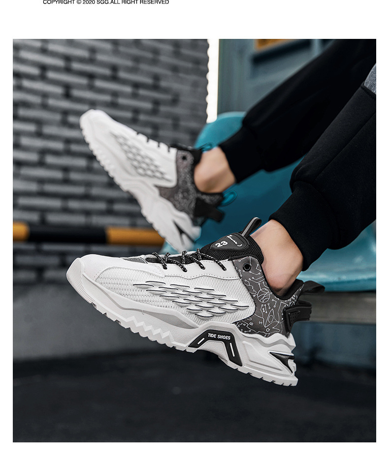 Cross-border shoes men's spring autumn 2024 new dad shoes platform trendy shoes youth student sports running shoes_voghion.com