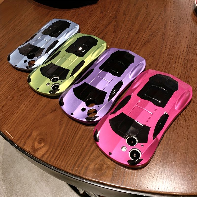 Funda de teléfono de TPU suave con diseño de coche deportivo 3D: funda protectora, elegante y a prueba de golpes, compatible con iPhone 15, 14, 13, 12, 11 Pro Max_voghion.com