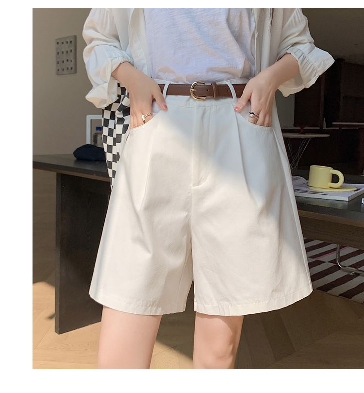 Dameskleding Losse en casual wijde A-lijn shorts Hoge taille Kleine maten werkshorts_voghion.com