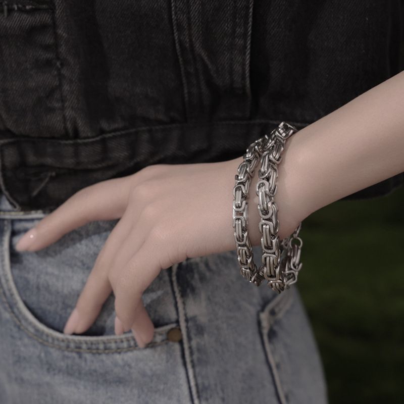 Yamaler Herenarmband Prachtig Niet vervagen Gespsluiting Titanium Staal Herenpolsbandje Armband Sieraden Dagelijks gebruik_voghion.com