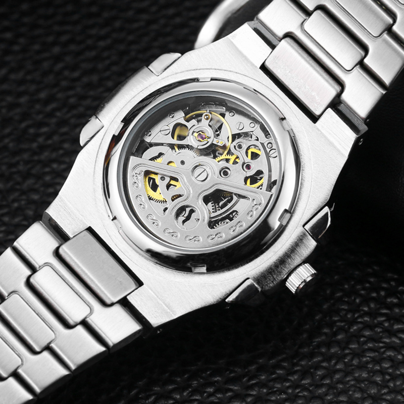 MISFOX Mechanical Nautilus Fully Automatic Hollow Business Steel Strip Waterproof Glow Brand Men's Watch_voghion.com