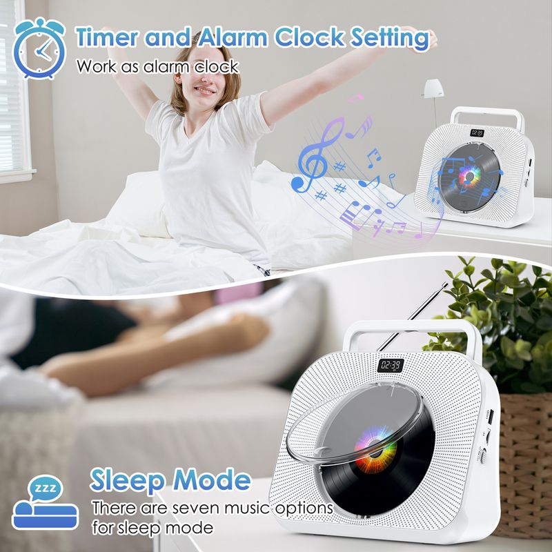Gueray CD-soitin kotikäyttöön Bluetooth-työpöydän CD-soittimella, jossa kaiuttimet kuulokeliitäntään FM-radio Boombox kaukosäätimellä_voghion.com