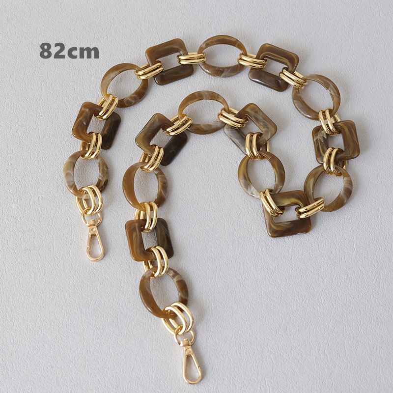 Mode Damen dicken Schultergurt Tasche Zubehör rot gemischt Gold Harz Acryl Handykette_voghion.com