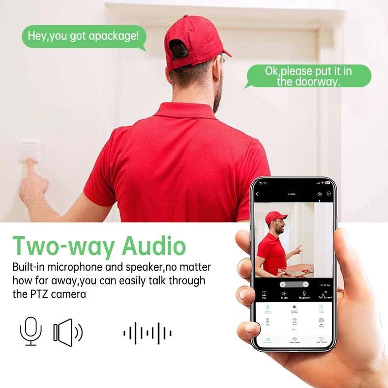 360° draaibare WiFi-beveiligingscamera met dubbele lens, nachtzicht, tweerichtingsaudio en bewaking op afstand voor gebruik binnenshuis_voghion.com