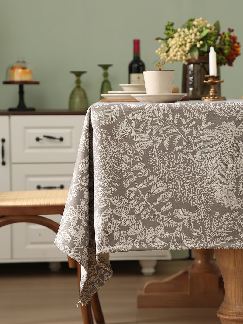 Nappe rectangulaire en lin et coton à motif floral, imperméable, résistante à l'huile et à la chaleur, pour tables basses et de salle à manger._voghion.com