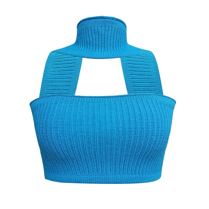 2025 Îmbrăcăminte europeană și pentru femei, sexy, cu halter de vacanță, iepure, fleece tricotat, pulover, fără bretele, vestă, maiou_voghion.com