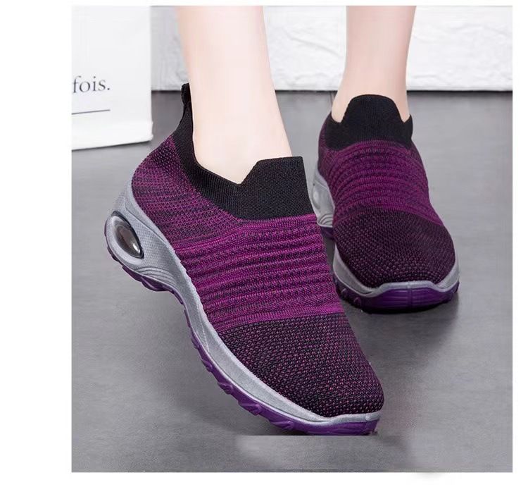 Scarpe da ginnastica con cuscino d'aria, da ballo, casual, slip-on, da donna, taglie forti_voghion.com